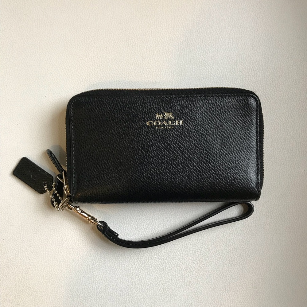 Coach Crossgrain Leather Double ZIP Wallet